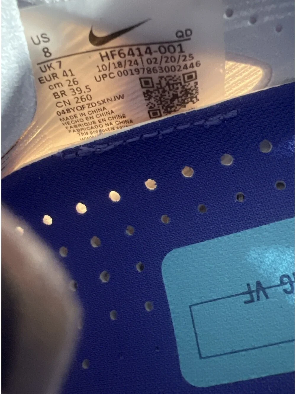 Men's 8 -Nike ZoomX VaporFly Next% 4 Ghost Blue Void-Persian Violet HF6414-001
